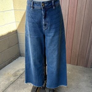 BLACK TAPE | Women’s 32 High Waist Cropped Wide Leg Jeans Denim Pants